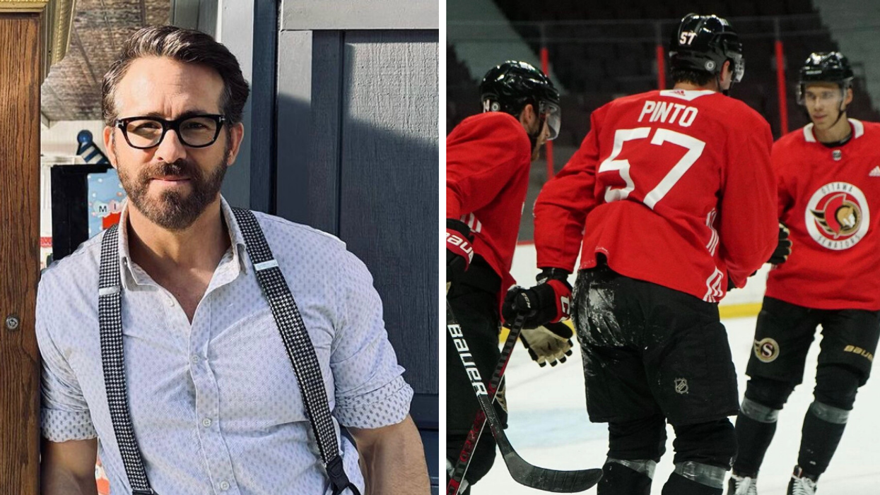 Ryan Reynolds. Right: Ottawa Senators.