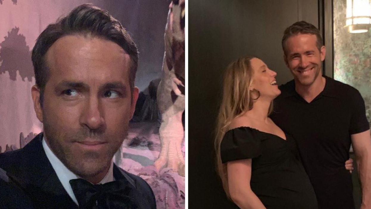 Ryan Reynolds. Right: Ryan Reynolds and Blake Lively.