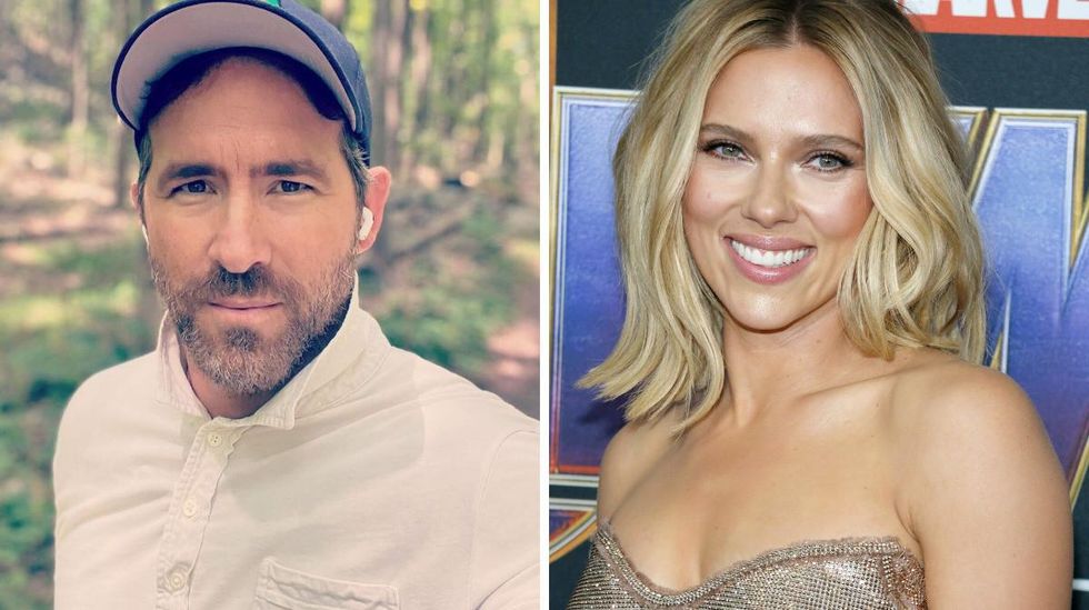 Ryan Reynolds. Right: Scarlett Johansson.
