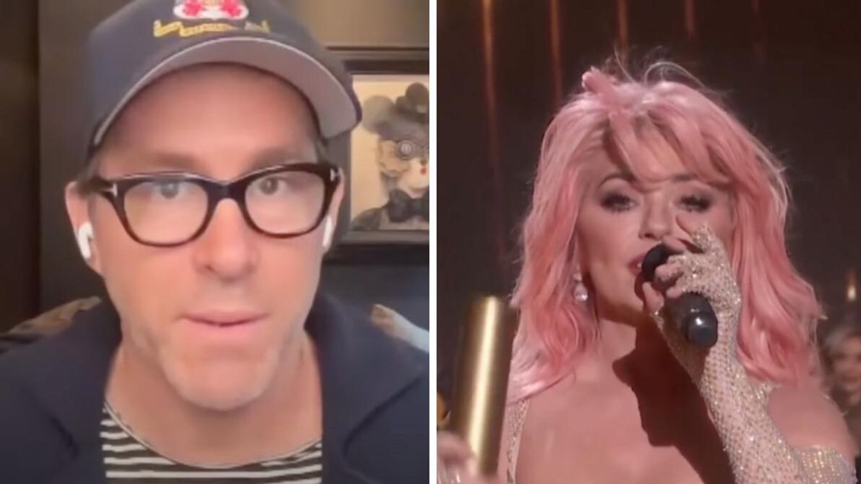 Ryan Reynolds. Right: Shania Twain.