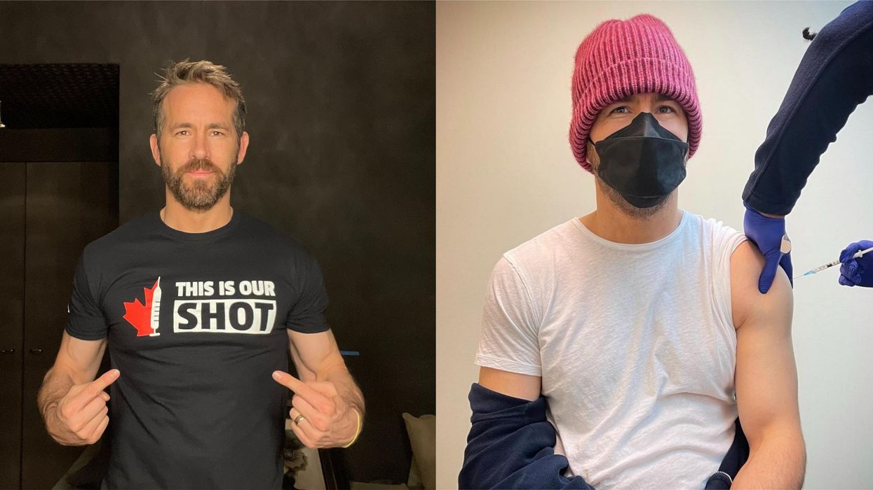 Ryan Reynolds' Shirt Encourages Canadians To Get A Vaccine