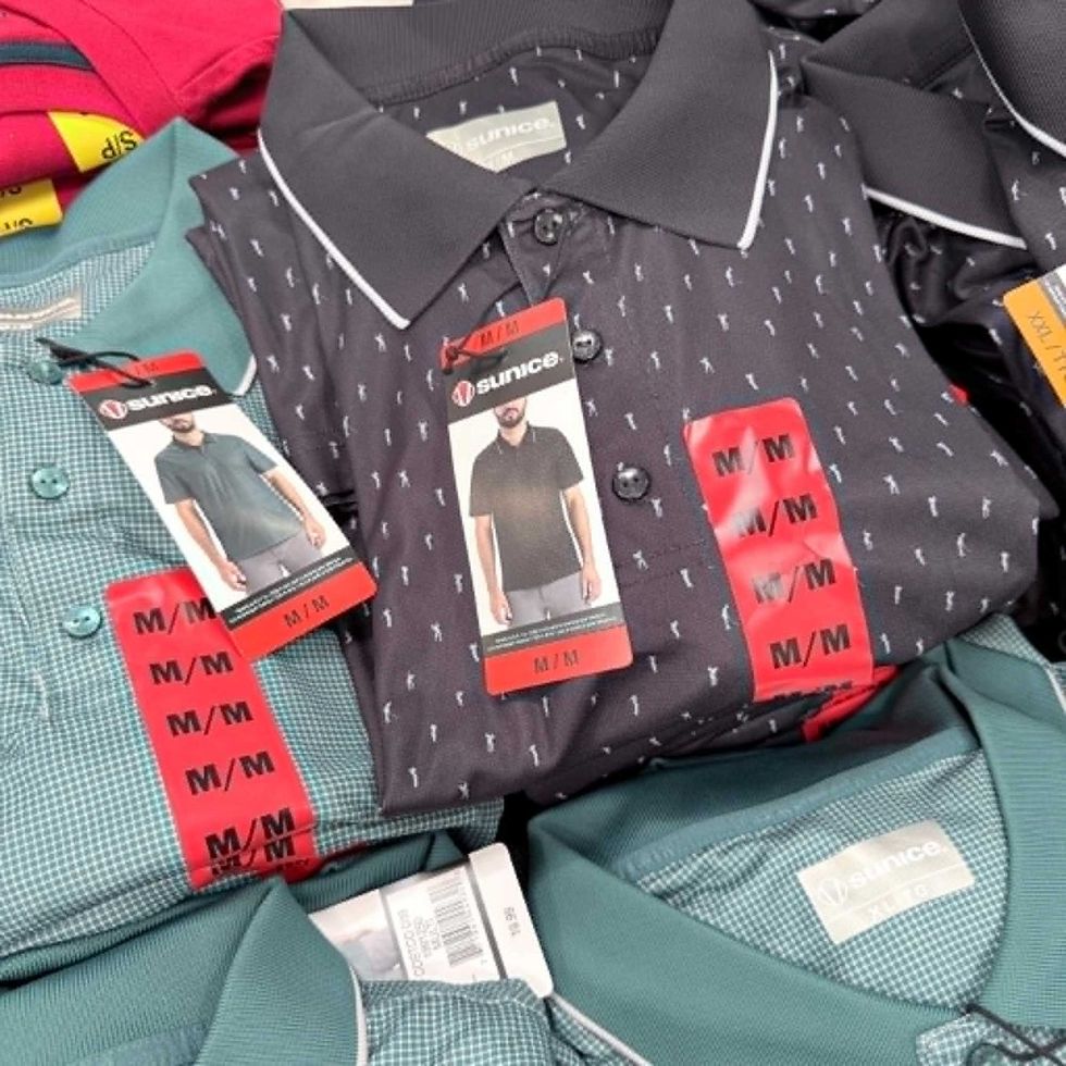 S\u00e9lection de polos de golf de la marque Sunice en vente au Costco pour 19,99 $.