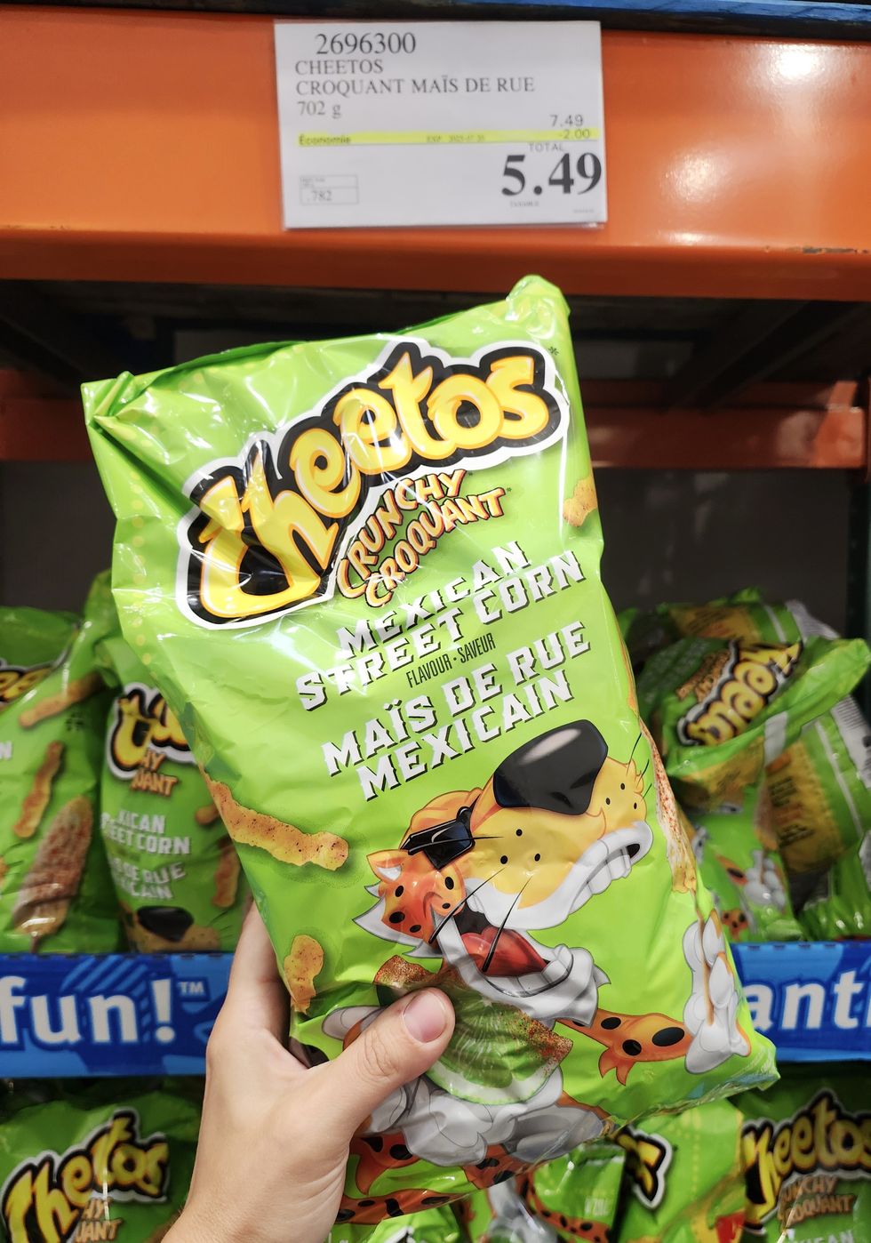 Sac de Cheetos croquant saveur ma\u00efs de rue.