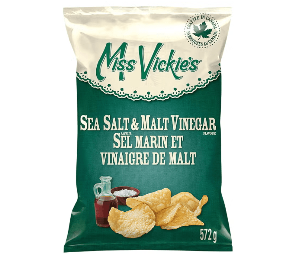 Sac de croustilles Miss Vickie's au sel marin et vinaigre de malt de 572 g.