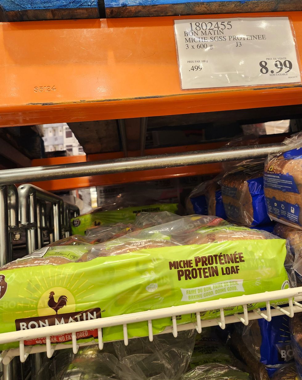 Sac de trois pains prot\u00e9in\u00e9s Bon Matin.