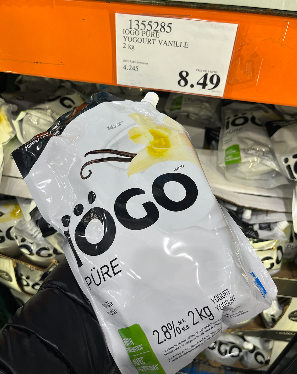 Sac de yogourt \u00e0 la vanille de marque i\u00d6GO.