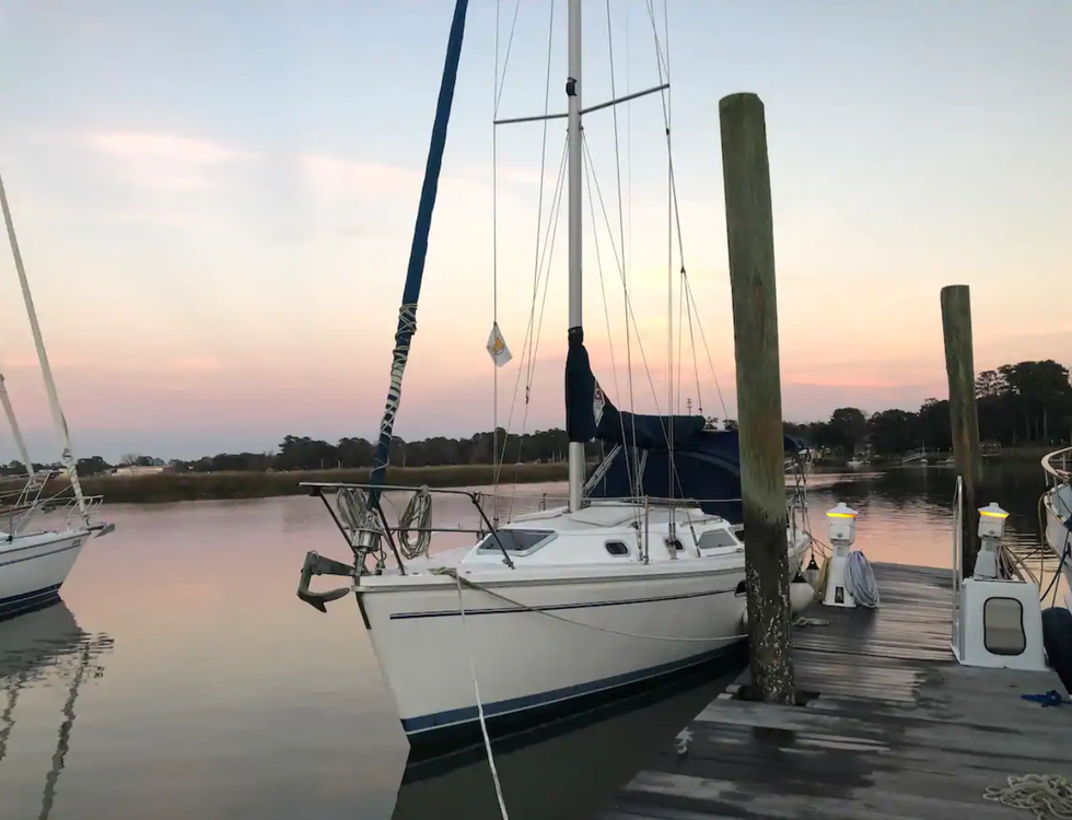 Sailboat Overlooking Savannah Nature.