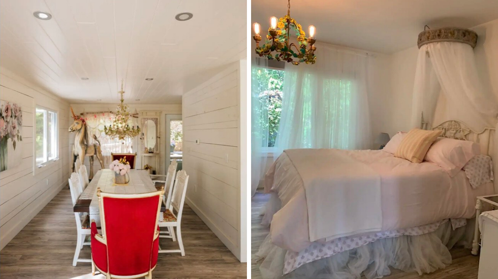 Salle \u00e0 manger. Droite : Chambre.