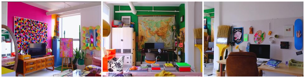 Salon et bureaux de l'appartement de Marianne Plaisance.