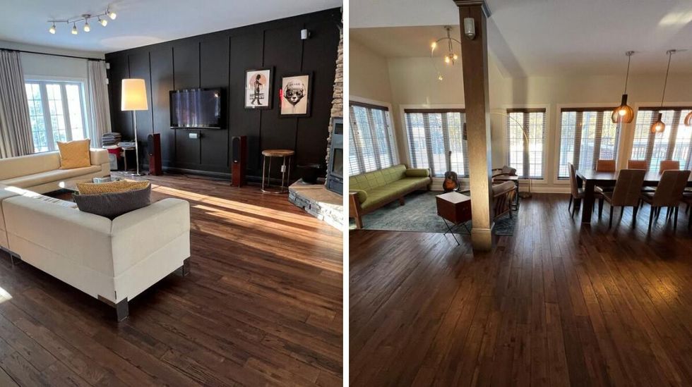 Salon et salle \u00e0 manger de la maison \u00e0 vendre de Patrick Groulx.