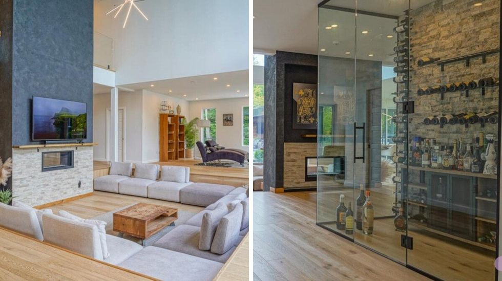 Salon principal et espace cellier de la maison \u00e0 vendre de Carolane Toupin.