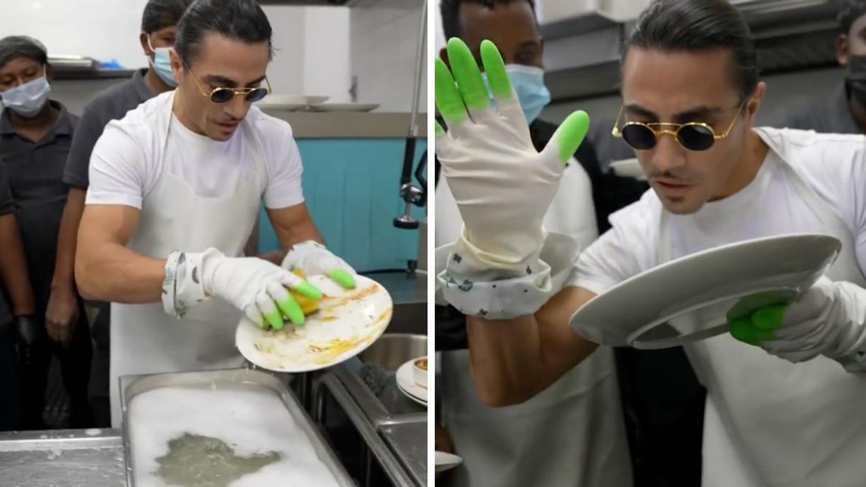 Salt Bae Just Showed His Staff How To Wash Dishes & It Was Ridiculously Extra (VIDEO)
