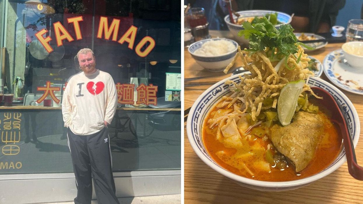 Sam Smith in Vancouver's Fat Mao Noodles.
