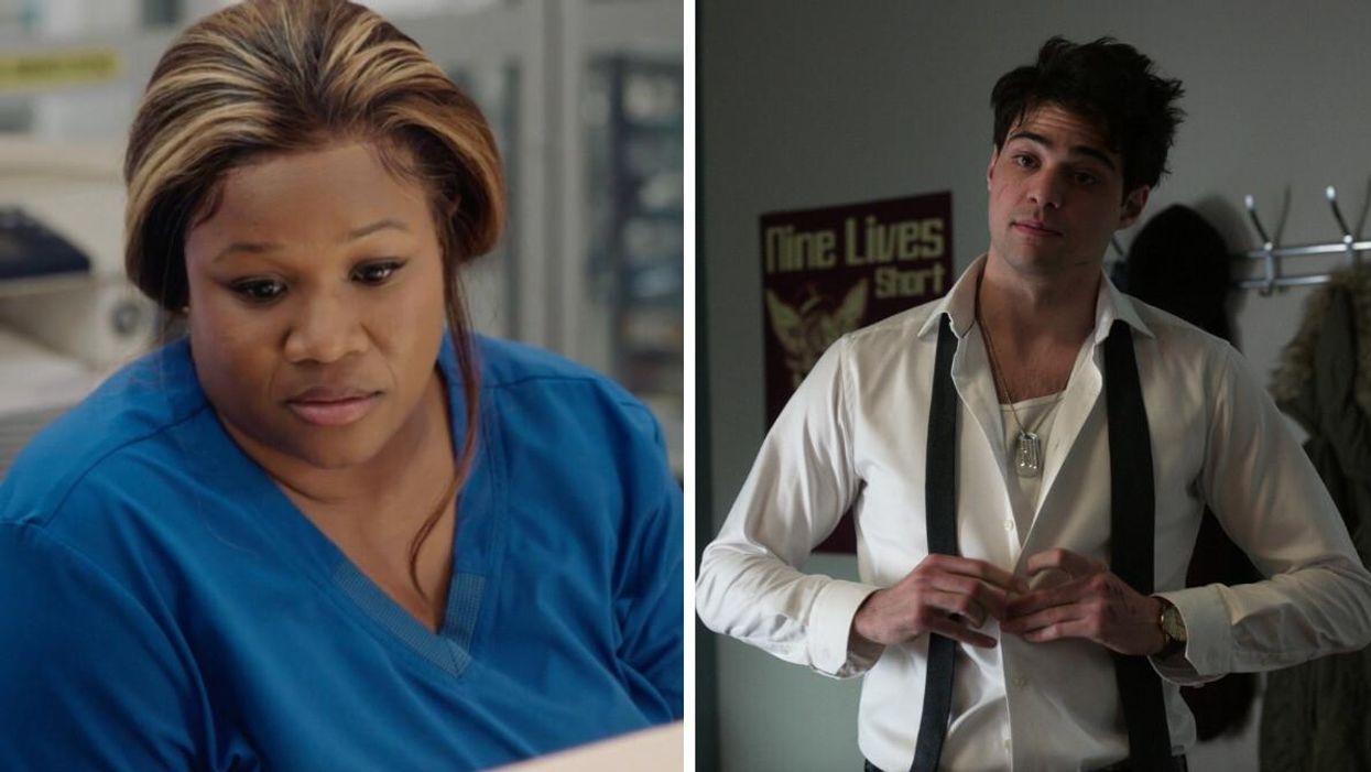 Samantha Fins. Droite : Noah Centineo dans The Recruit.