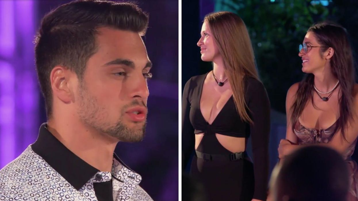 Samuel à L'île de l'amour. Droite : Roxanne et Naomi à L'île de l'amour.