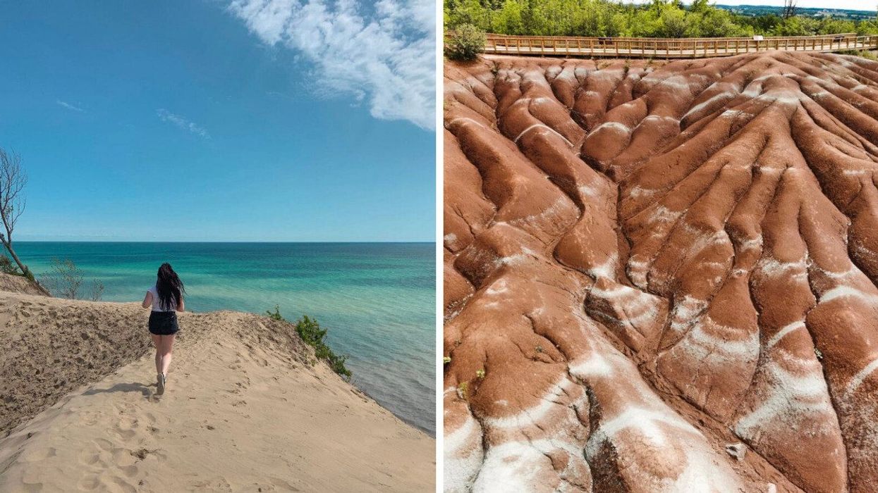 Sand Hill Park. Right: Cheltenham Badlands.