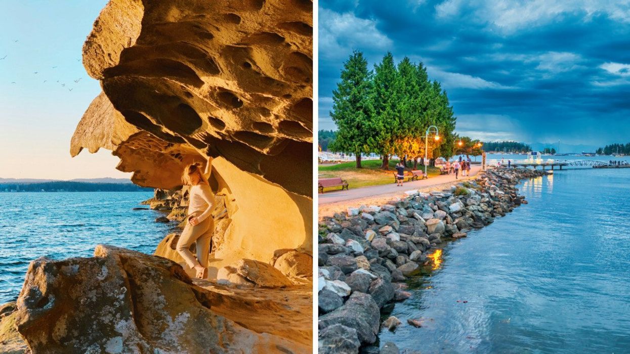 Sandstone formations in B.C. Right: Nanaimo, B.C.