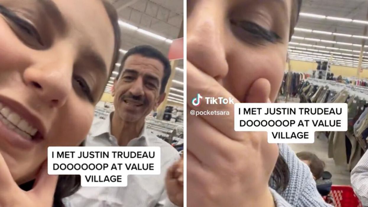 Sara and Younis at Value Village in Toronto.