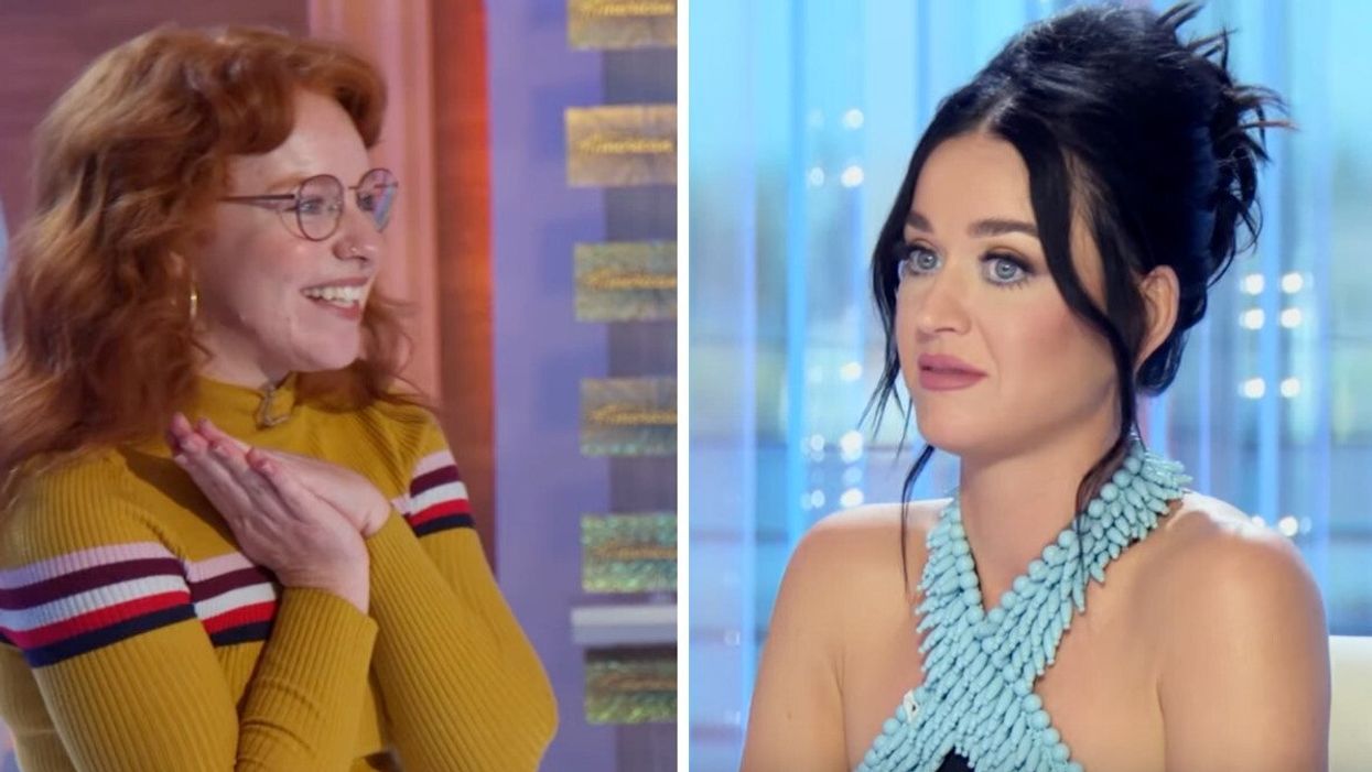 Sara Beth Liebe during her 'American Idol' audition. Right: Katy Perry during the 'American Idol' audition.