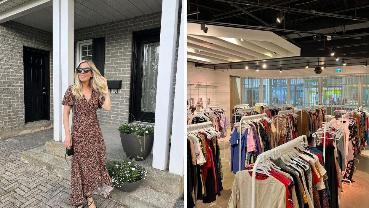Sarah Couture. Droite : Vente de Les trouvailles de Sarah.