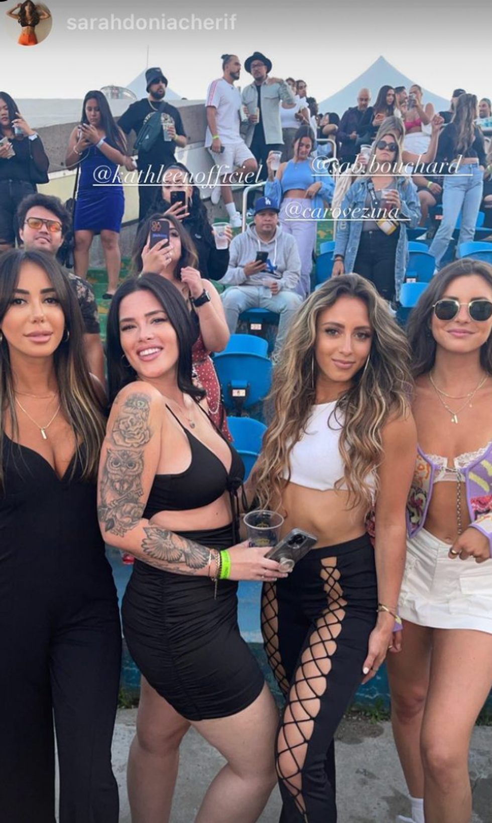 Sarah-Donia Cherif, Kathleen Isabelle, Carol-Anne V\u00e9zina et Sabrina Bouchard.