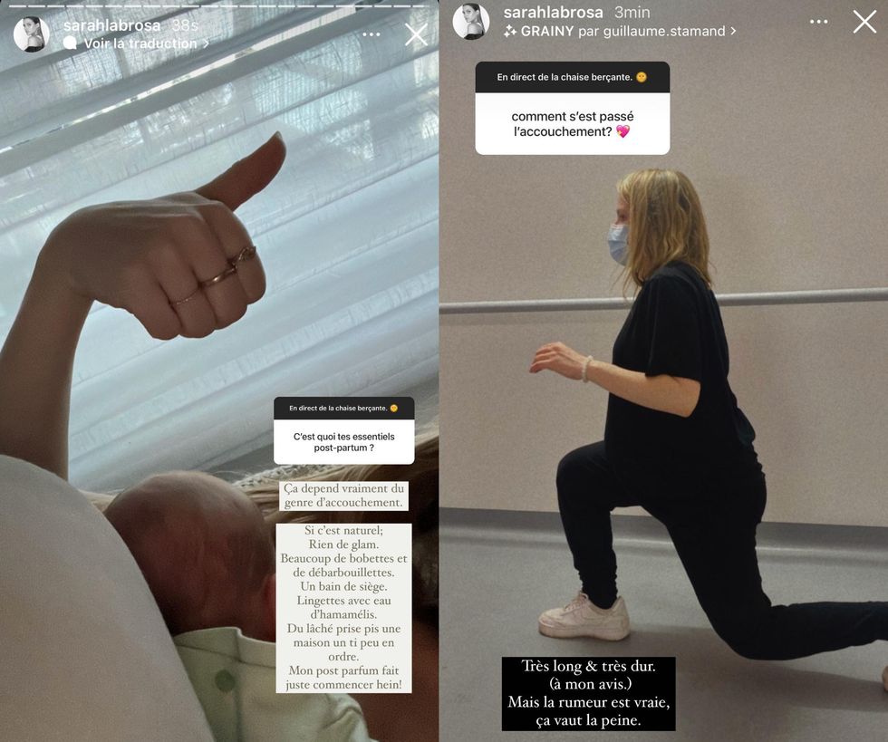 Sarah-Jeanne Labrosse parle de son accouchement.