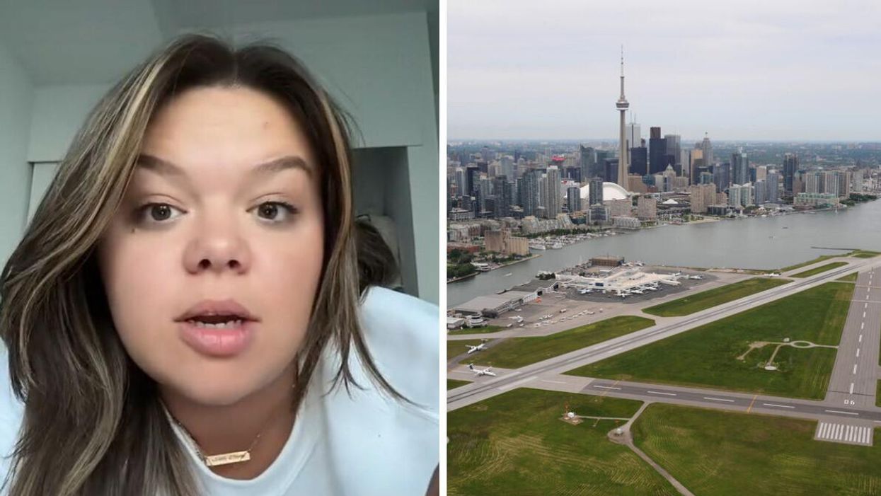 Sarah Jenkins. Right: Billy Bishop Airport.
