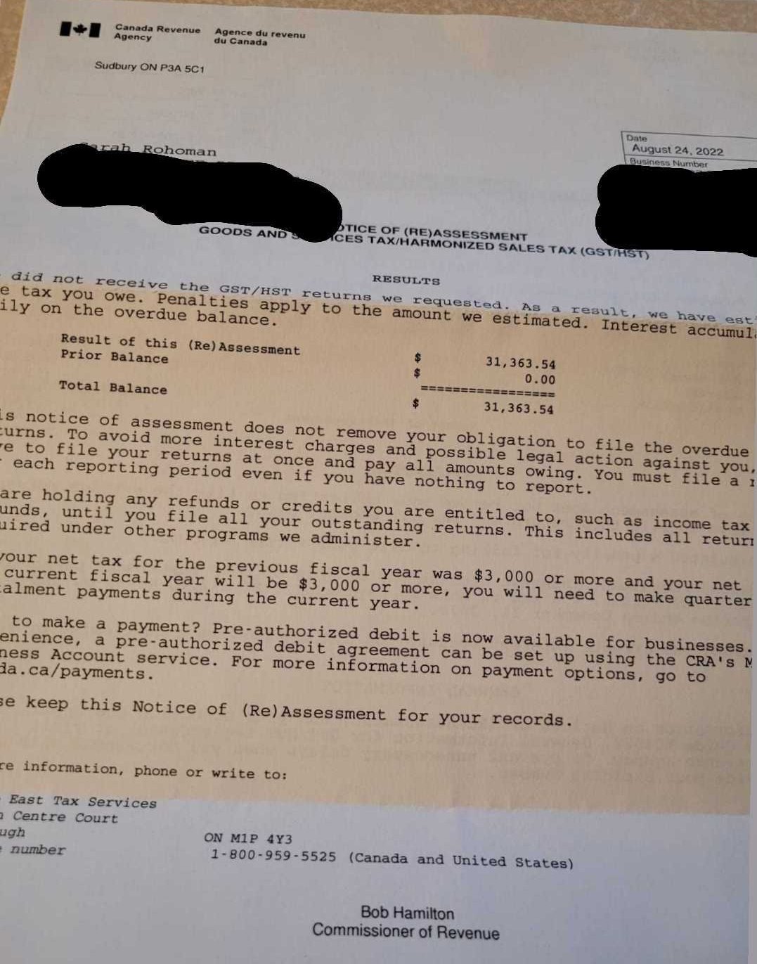 Sarah Rohoman The CRA Told Me I Owed $31,000 In Tax Last Year & No, It Wasn't A Joke ...