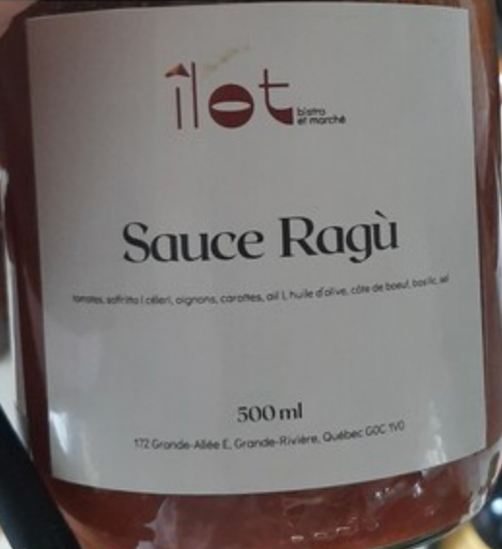 Sauce Rag\u00f9 de l'entreprise \u00celot bistro et march\u00e9.