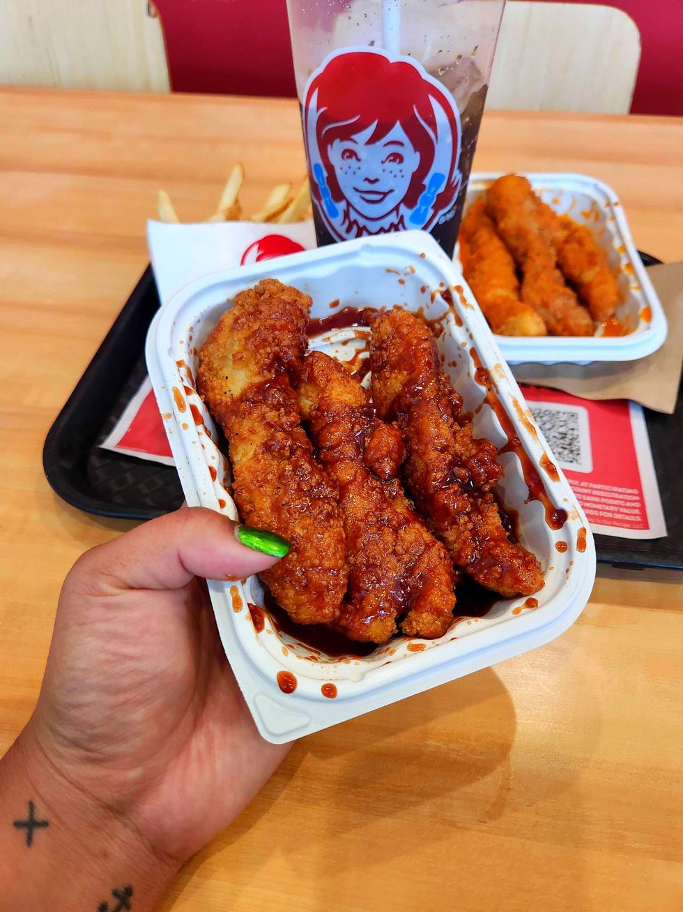 Saucy Chicken Strips from Wendy's.