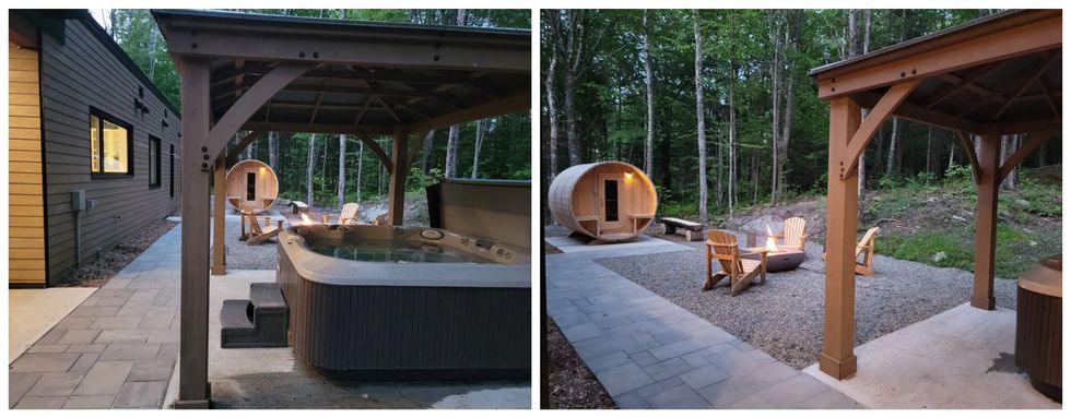 Sauna et spa ext\u00e9rieurs.