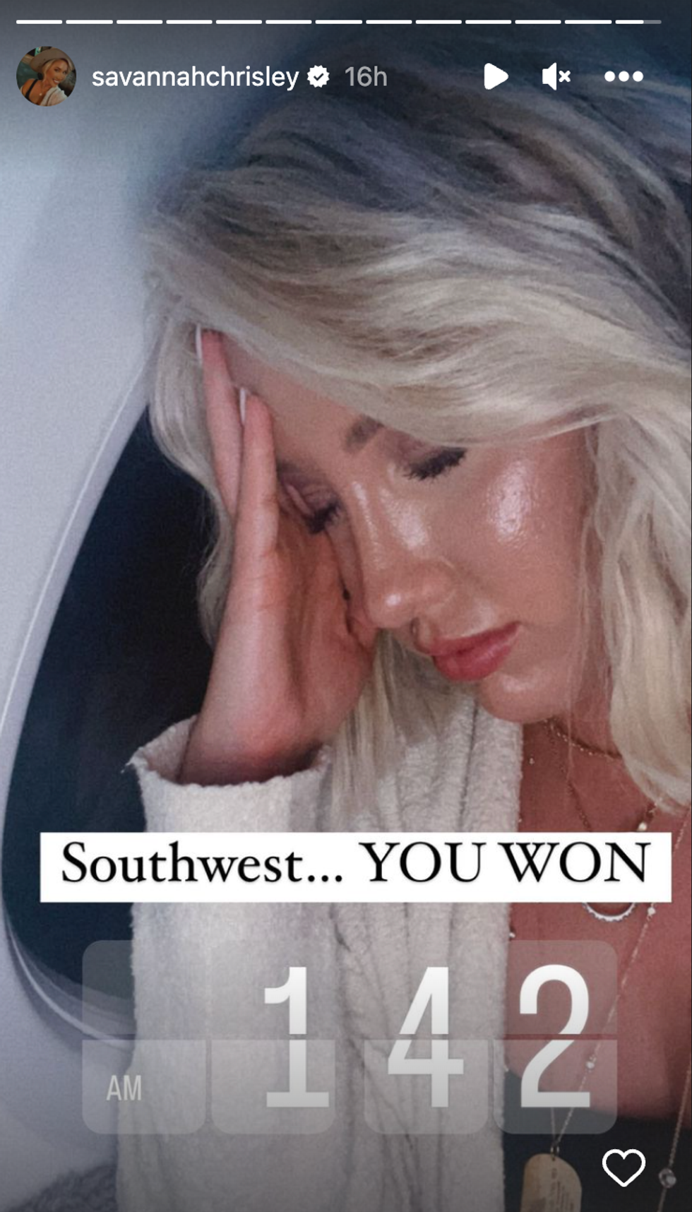 Savannah Chrisley's Instagram story.