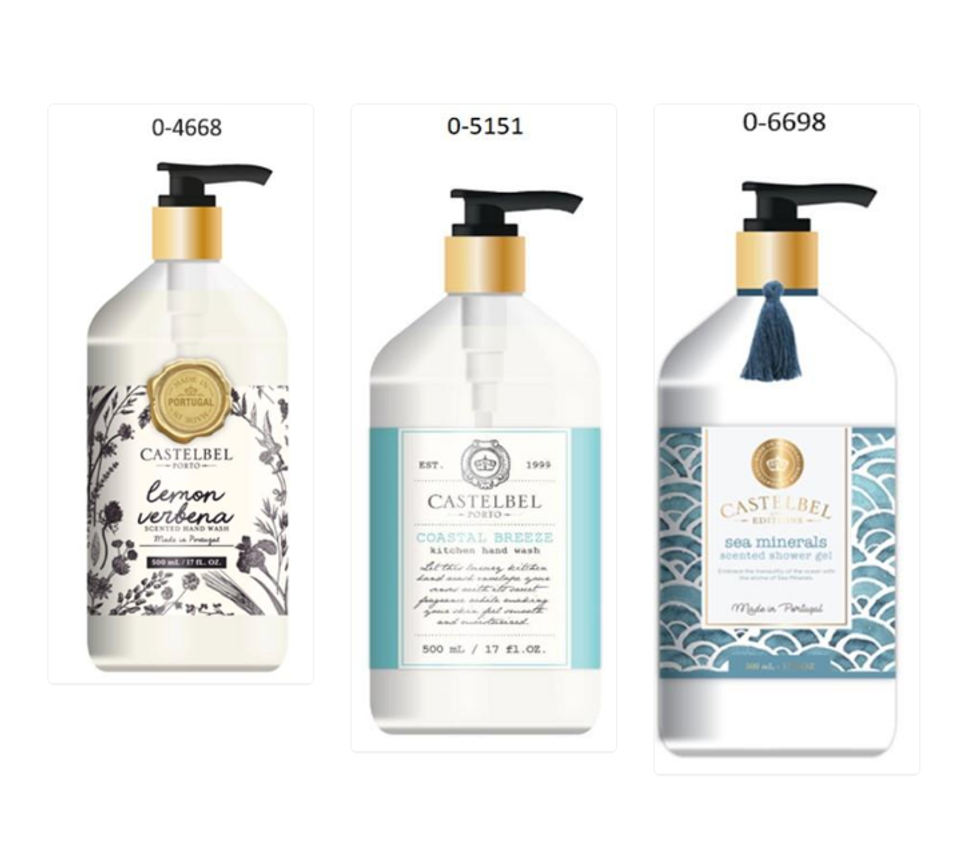 Savons liquides de marque Castelbel.