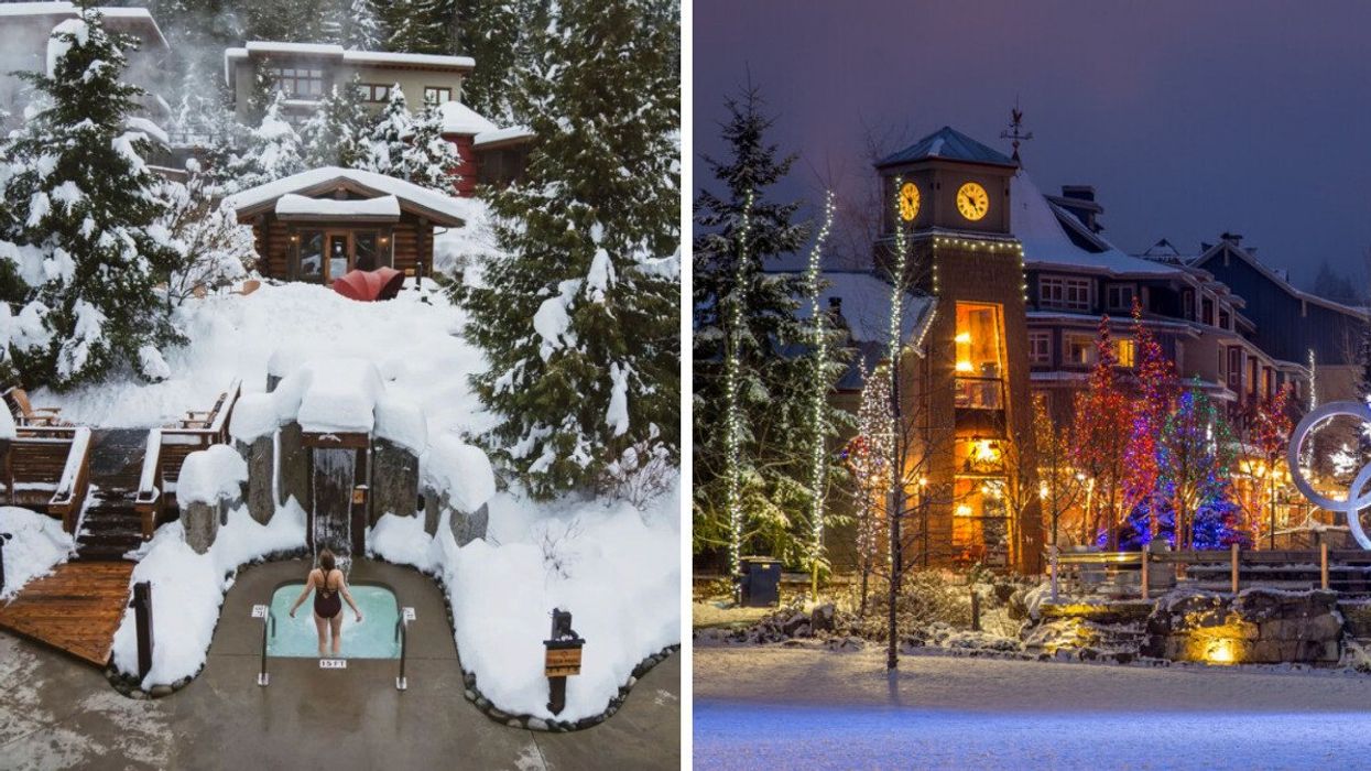 Scandinave Spa Whistler. Right: Whistler, B.C.