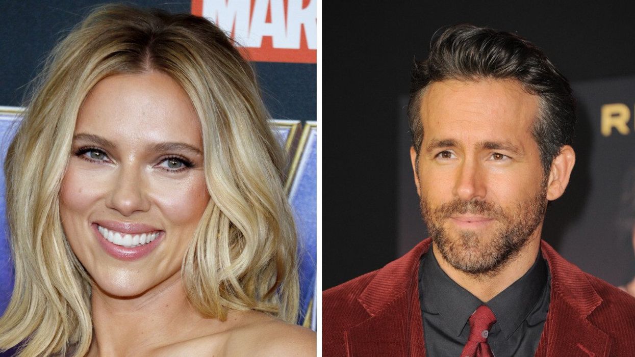 Scarlett Johansson. Right: Ryan Reynolds.