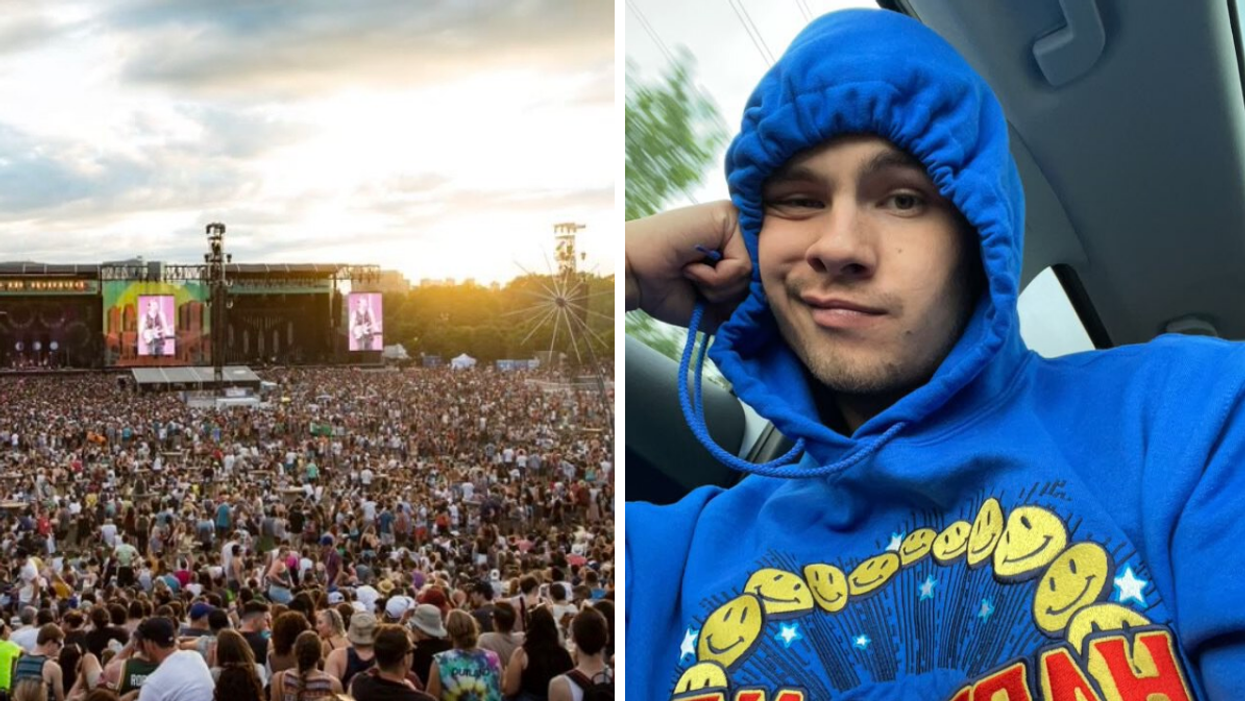 Scène Osheaga. Droite : Le rappeur Slowthai.