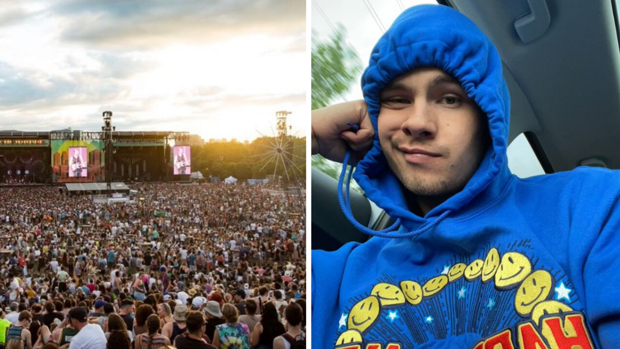 Scène Osheaga. Droite : Le rappeur Slowthai.