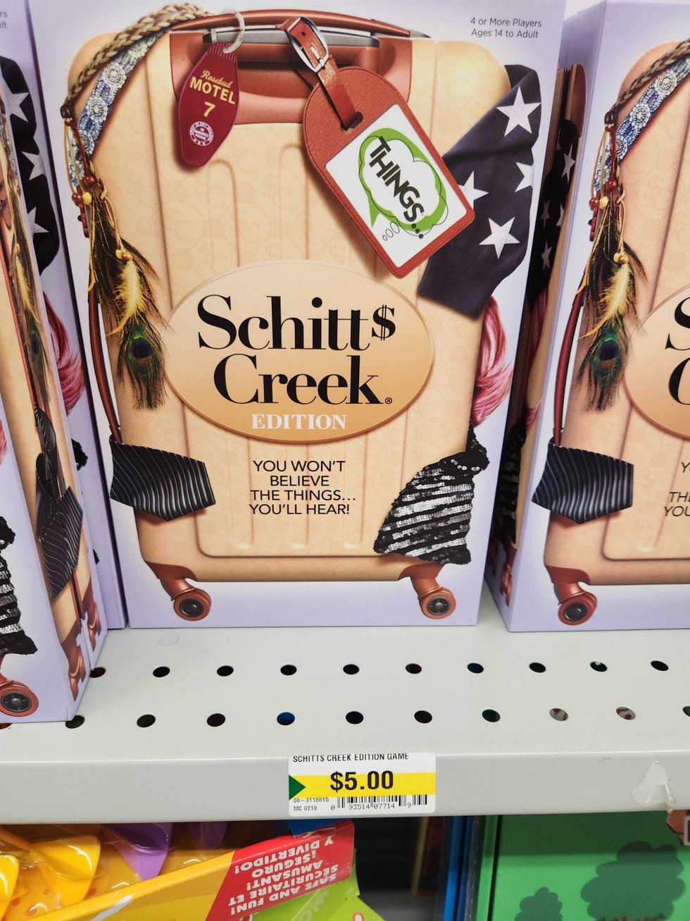 Schitt's Creek game, $5 from Dollarama in Toronto.