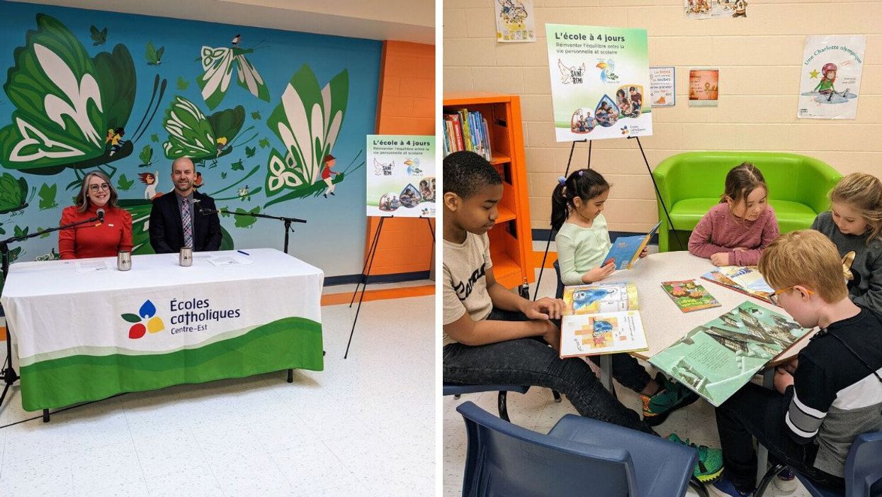 School counselor and director of education for the CECCE. Right: Students at CECCE.