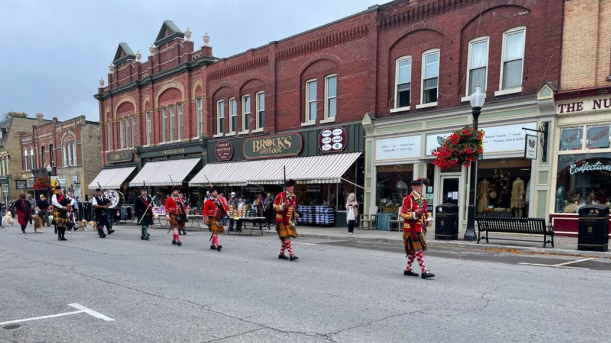 Scottish parade in a small town.