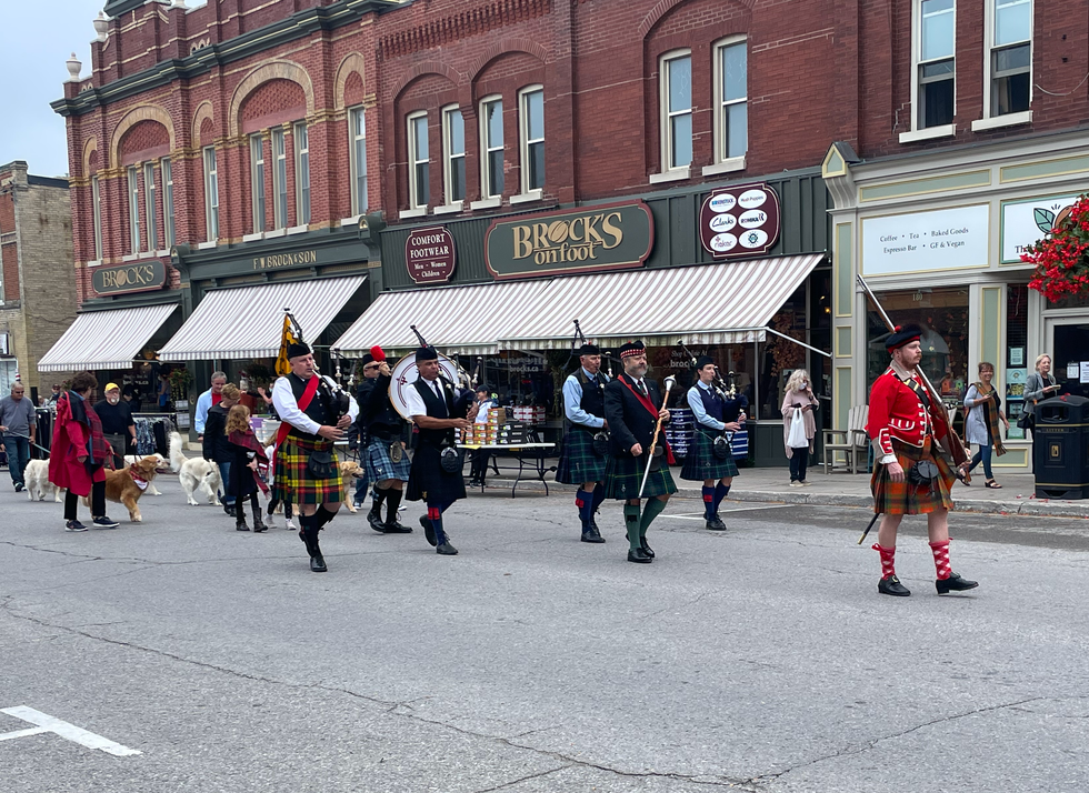 Scottish parade in a small town.