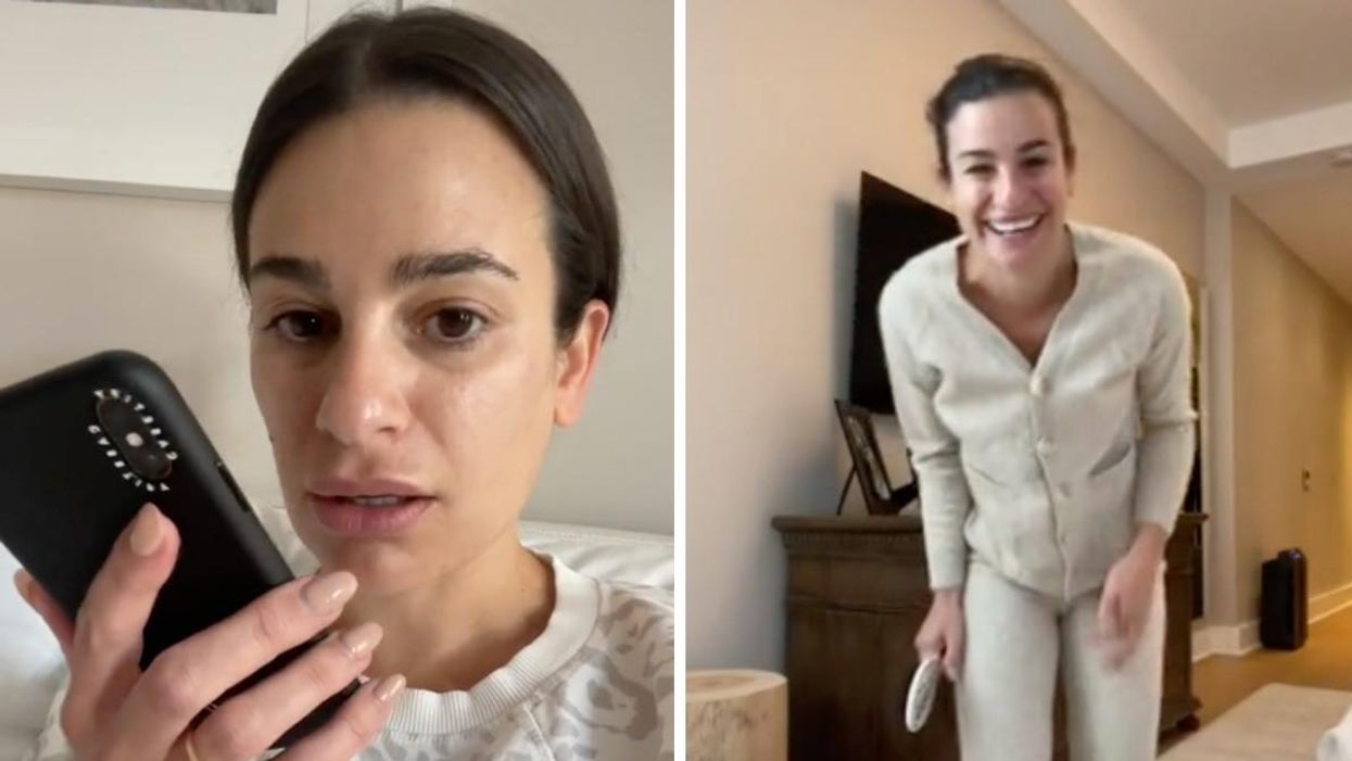 Screenshots from Lea Michele's TikTok videos.