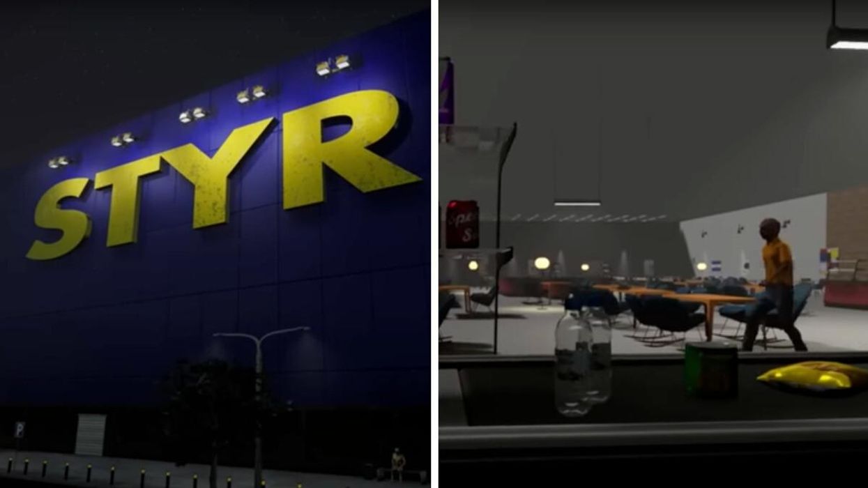 Screenshots from "The Store Is Closed," An IKEA-inspired survival video game.