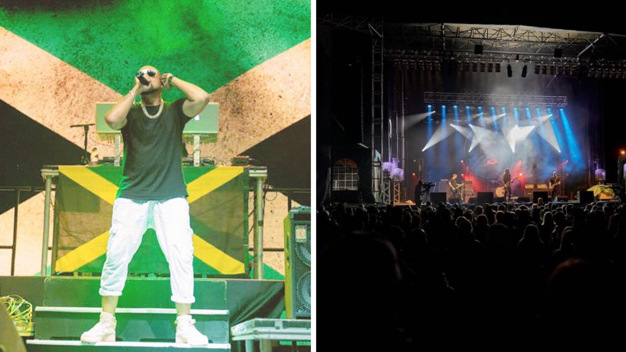 Sean Paul sur scène. Droite : Festival Osisko en lumière.