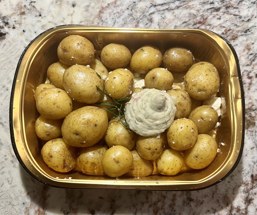Seasoned potatoes.