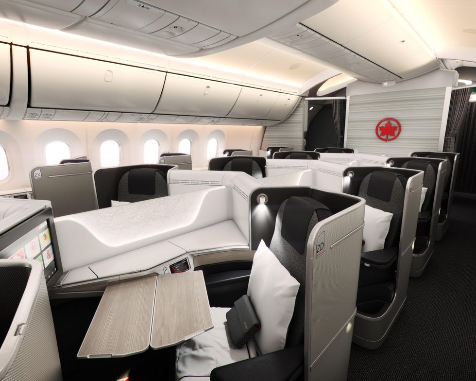 Seats in \u200bAir Canada's Signature Class cabin.