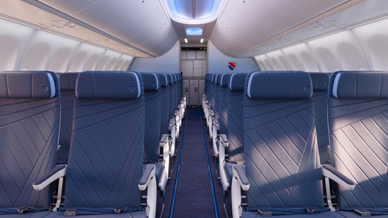 Seats on an airplane.