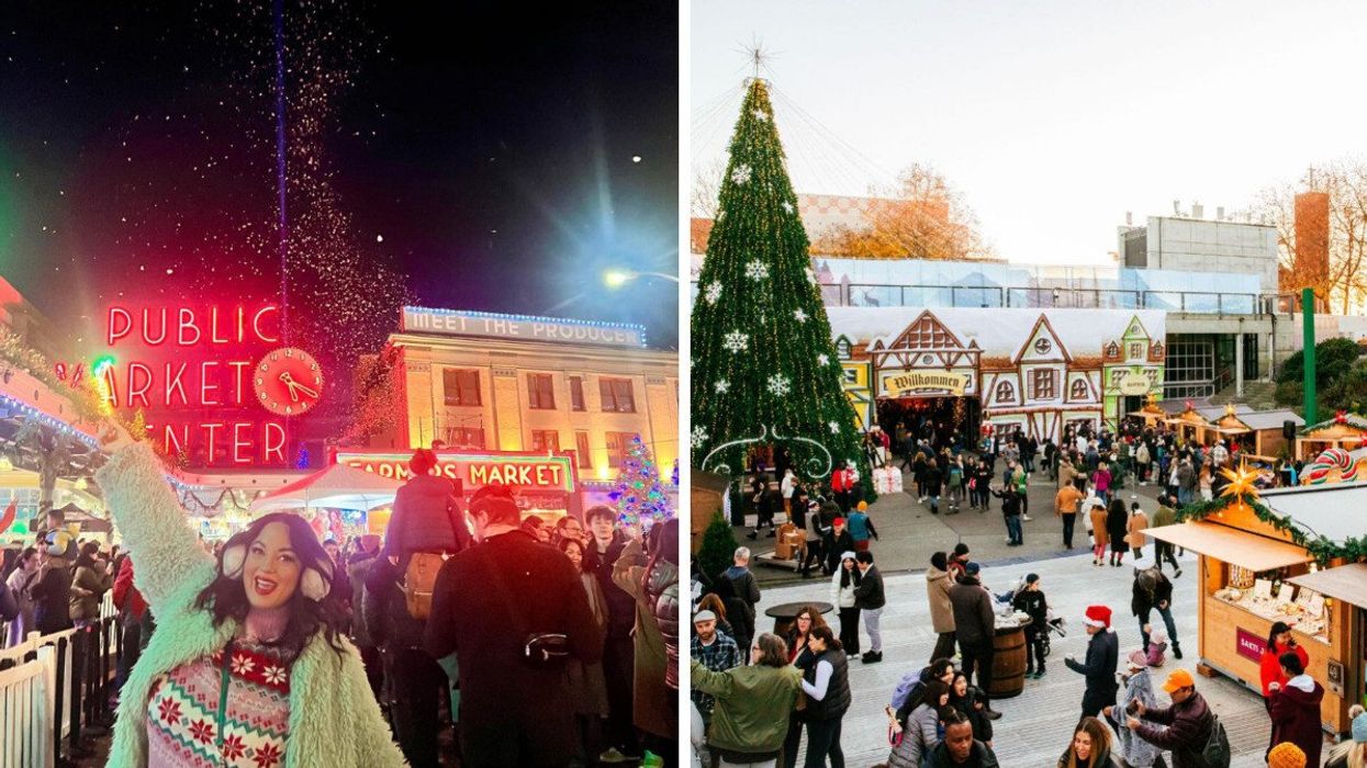 Seattle Washington. Right: Seattle Washington at Christmas.