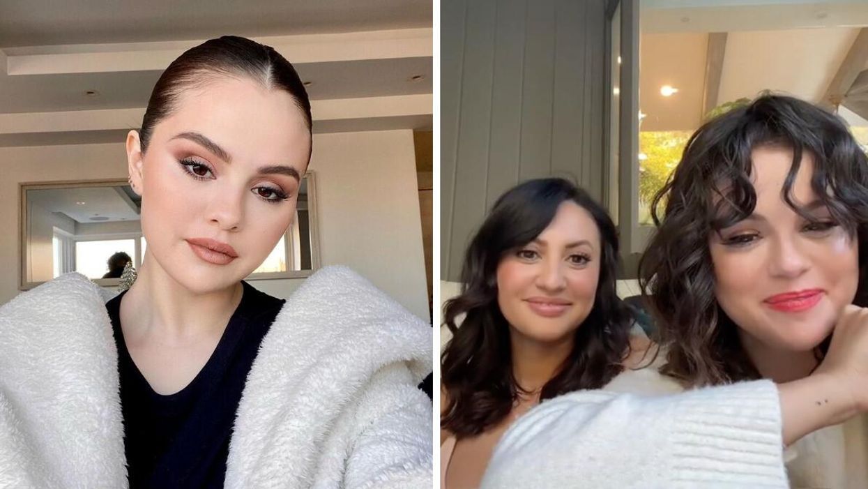 Selena Gomez. Right: Francia Raisa and Selena Gomez.