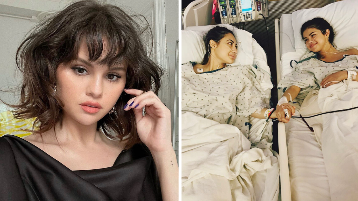 Selena Gomez. Right: Selena Gomez and Francia Raisa.